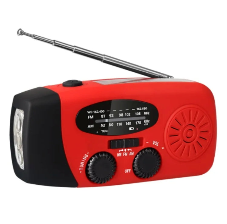 Nødradio – 2000 mAh powerbank, lommelykt og solcellelading