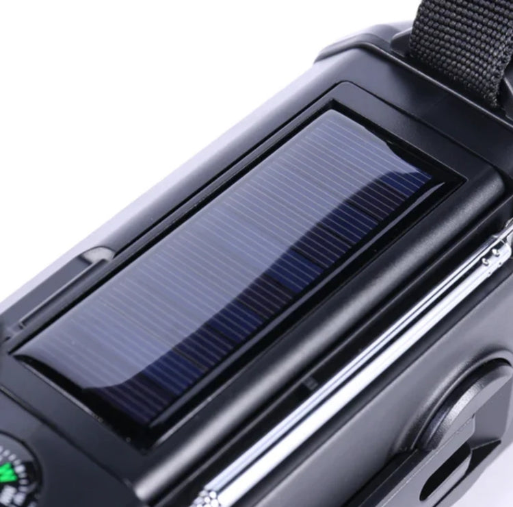 Nødradio – 10 000 mAh innebygd powerbank, lommelykt og veivgenerator